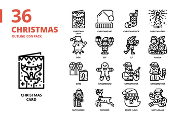 Christmas Outline Style Icon Pack