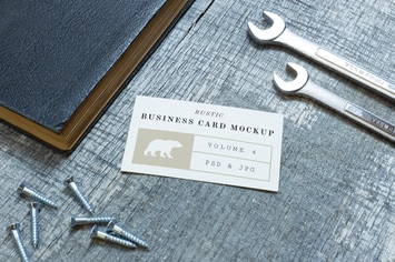 Rustic Business Card Mockup Vol. 4