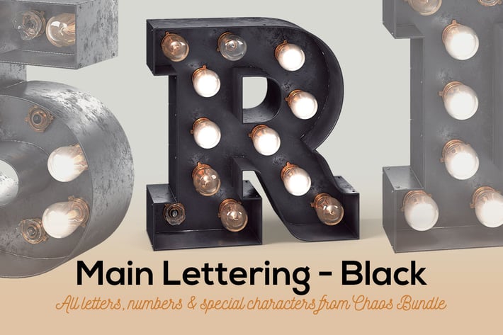 Marquee Light Bulbs Chaos 1 - Black Lettering