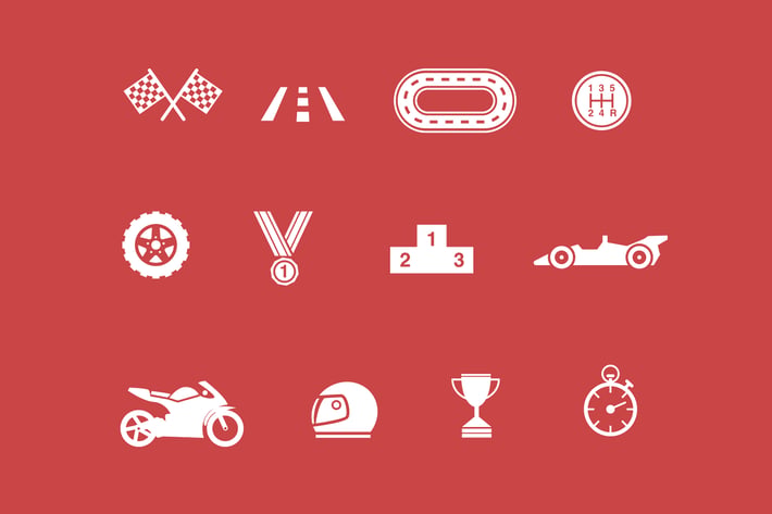 12 Racing and Car Icons