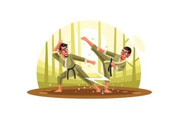 Karate Fighter Vector Illustration