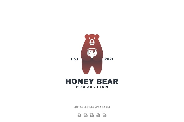 Honey Bear Color Badge Logo