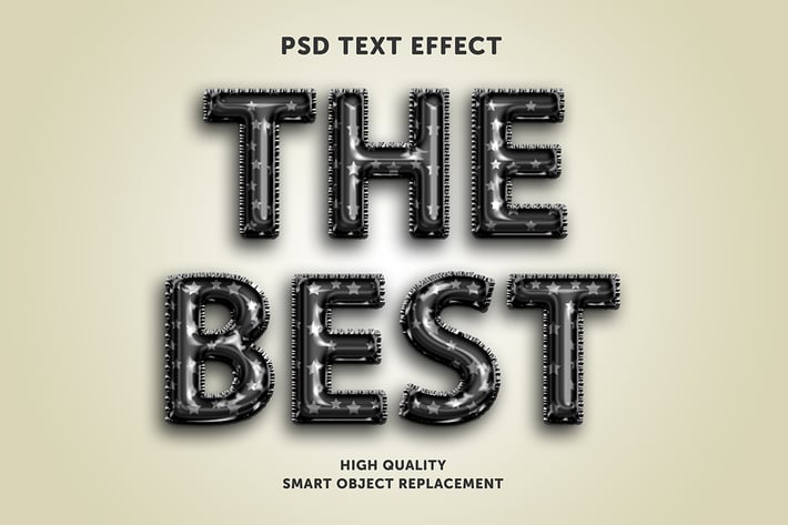 Realistic balloon foils text effect