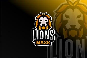 Lions Mask Esport Logo Template