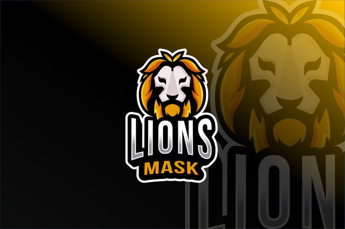 Lions Mask Esport Logo Template