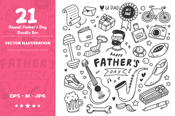 Kawaii Father's Day Doodle Set