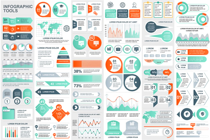 Collection Infographic Elements Template Graphics