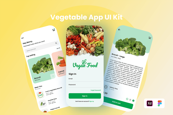 Vegetable App UI Kit