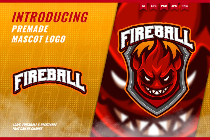 Fireball Monster - Mascot Esport Logo Template