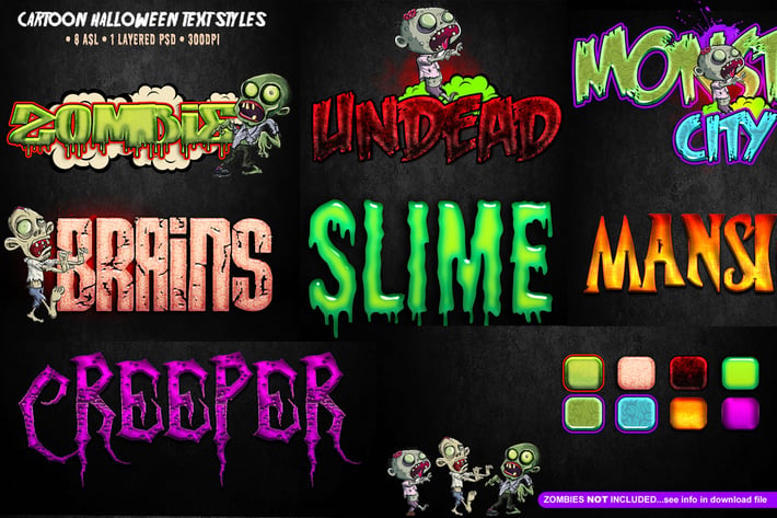 Cartoon Halloween Text Styles