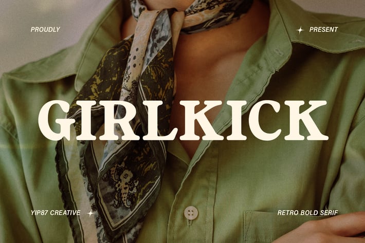Girlkick - Classic Retro Bold Expanded Serif Font