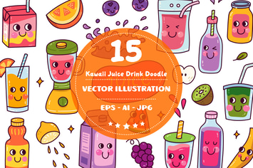 Kawaii Juice Drink Doodle Set