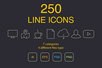 250 Line Icons