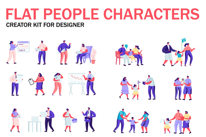 Flat People Character Creator Kit