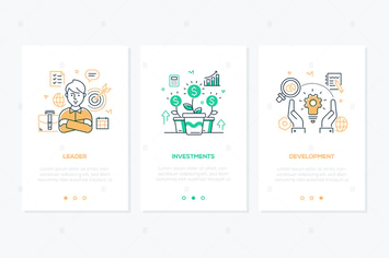 Business and finance - line design style banners