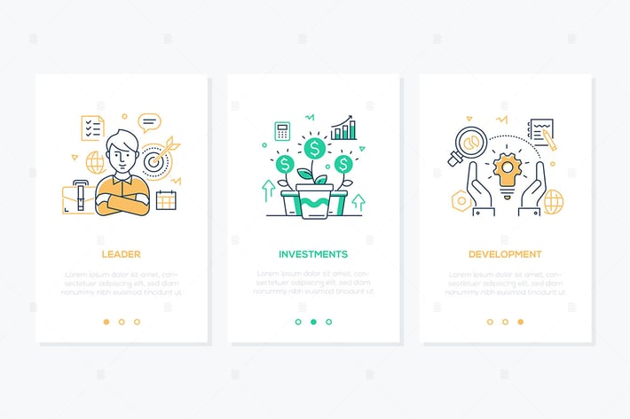 Business and finance - line design style banners