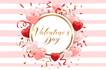 Valentine's Day Greeting Card with Hearts