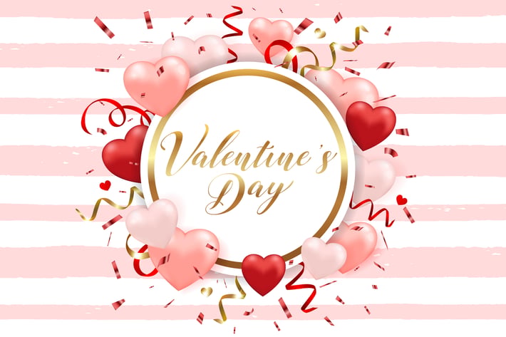 Valentine's Day Greeting Card with Hearts