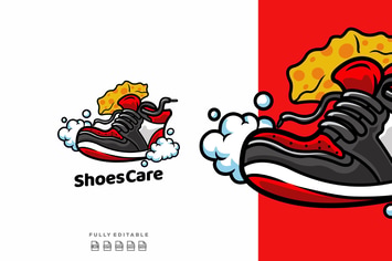 Shoes Care Mascot Logo Template