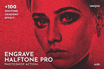 Engrave Halftone Pro Photoshop Action