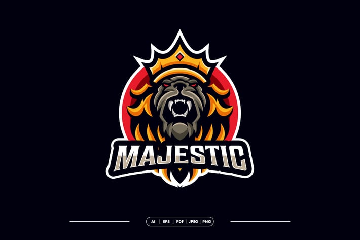 Royal Lion Mascot Logo Template