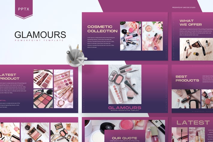 Glamours - Cosmetic Powerpoint Template