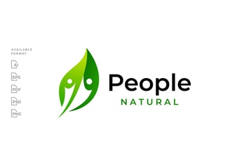 Leaf People Human Logo