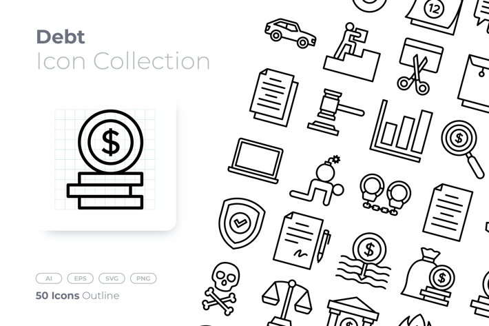 Debt Outline Icon
