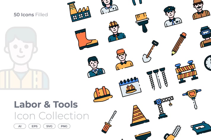 Labor and Tools Filled Icon