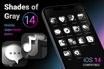 iOS 14 App Icons | shades of gray