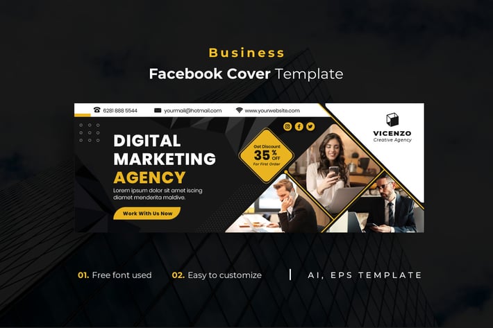 Business r18  Facebook Cover Template