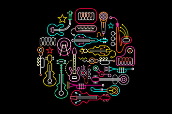 Musical Instruments round shape vector artwork