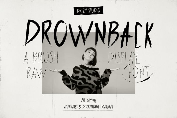 Drownback – Brush Raw Display Font