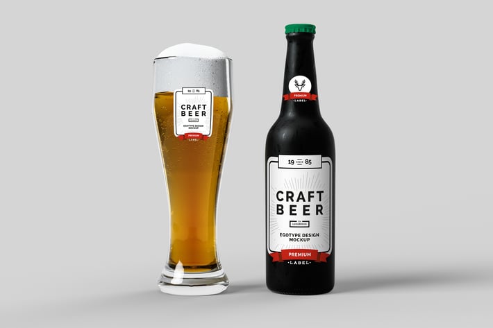 Beer Mock-up Black Iced