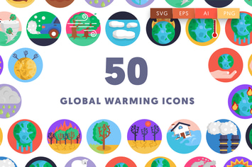 50 Global Warming Icons