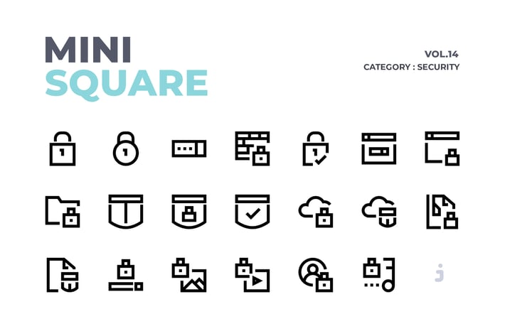 Mini square - 40 Security Icons