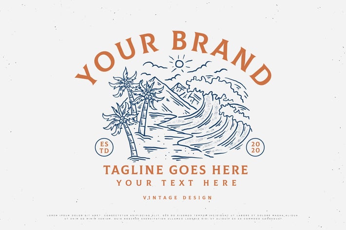 vintage outdoor beach wave design
