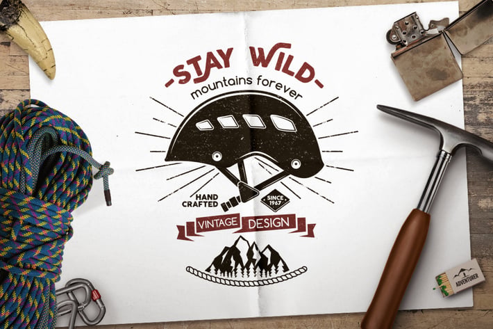 Stay Wild Badge / Vintage Logo Branding Design