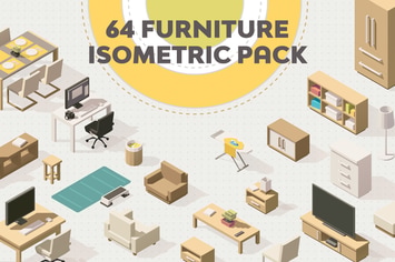 Furniture Isometric Flat Set