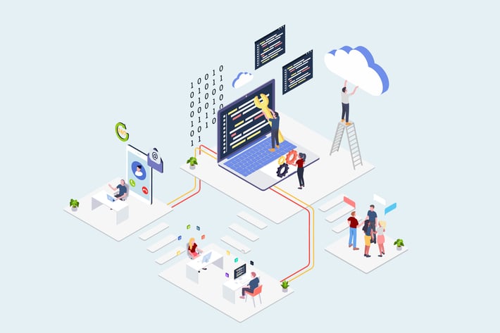 Cloud Computing Service Companies Isometric