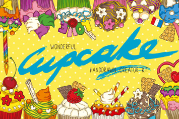 Cupcake. Hand Drawn Creator Kit