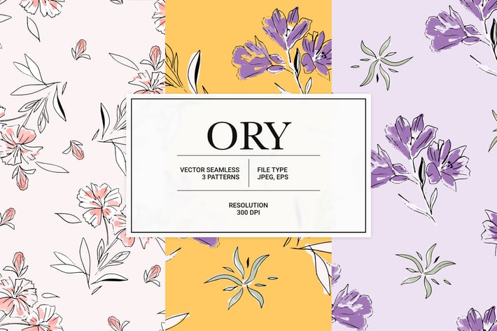Ory – watercolor seamless flower pattern