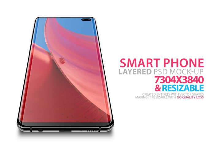 Galaxy S10 Layered Smartphone Vector PSD Mock-Ups 