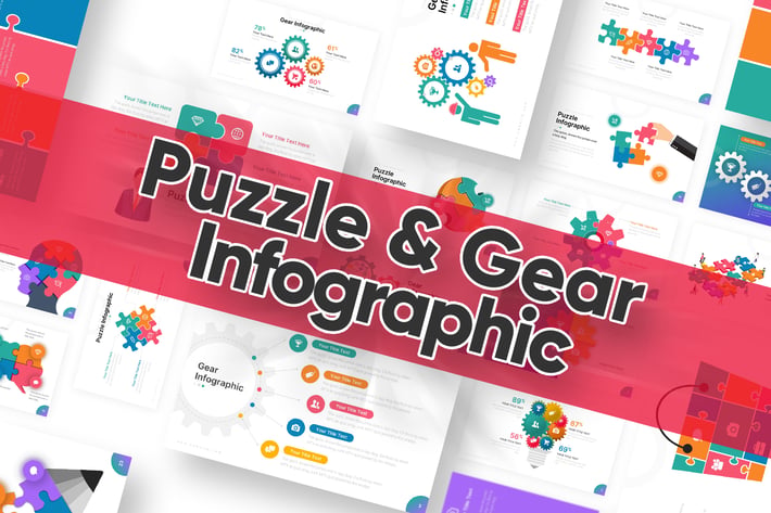 Puzzle & Gear Infographic Powerpoint Template