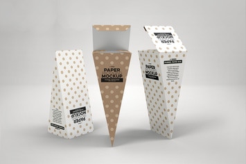Funnel Paper Box Packaging Mockup