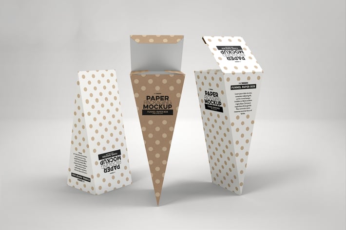 Funnel Paper Box Packaging Mockup