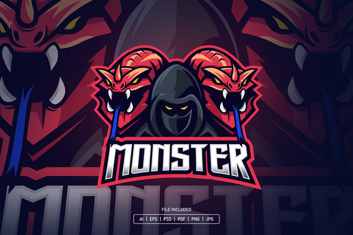 Monster esport logo template