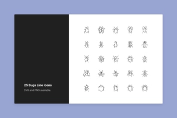 Bugs Icon Set - Line Style