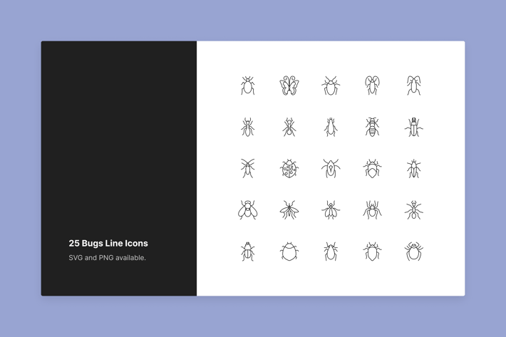 Bugs Icon Set - Line Style