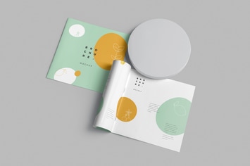 Soft Cover Square Brochure Mockups